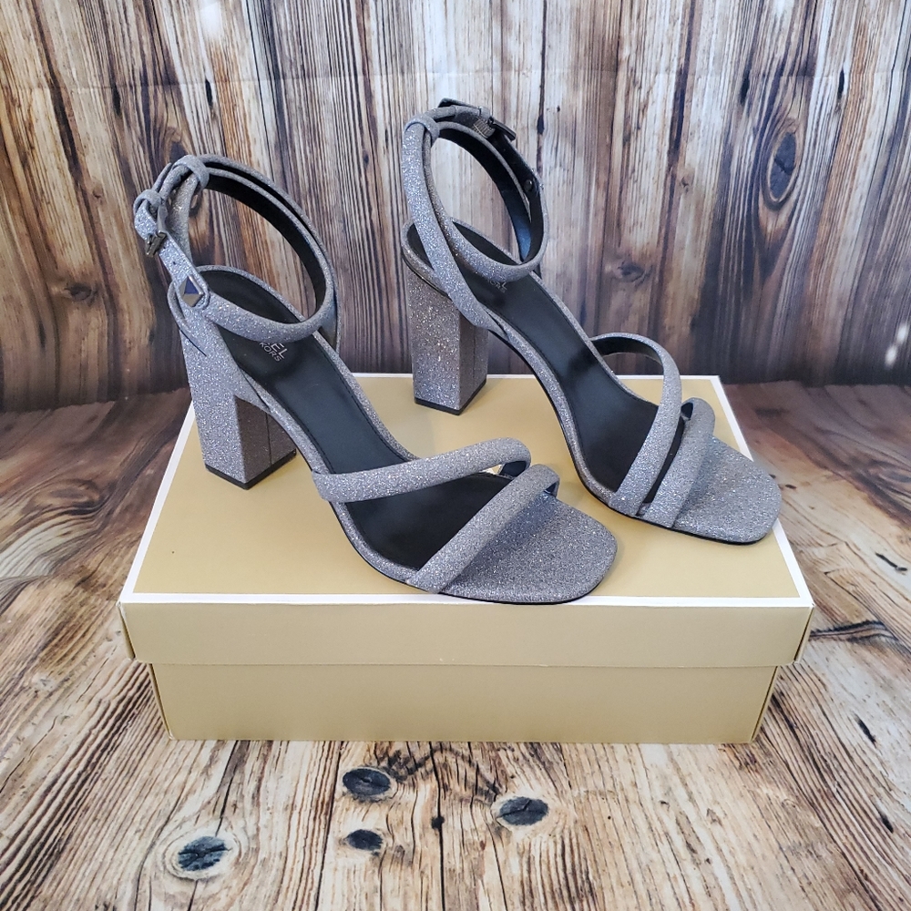 Michael Kors Women's Hazel Ankle Strap Block Heeled Sandals